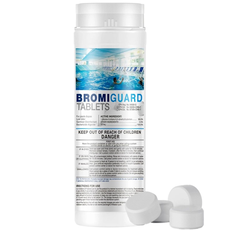1-bromo-3-cloro-5,5-dimetil-hydantoína para piscina e spa
